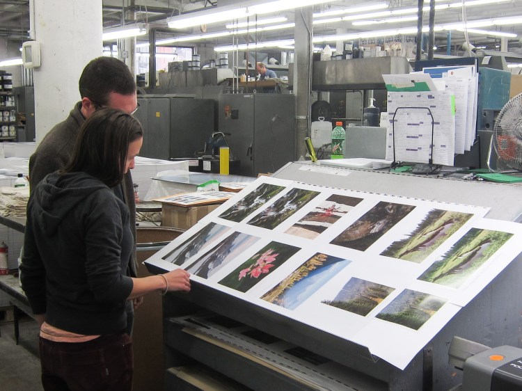 Comparing proofs to a sheet fresh off the press