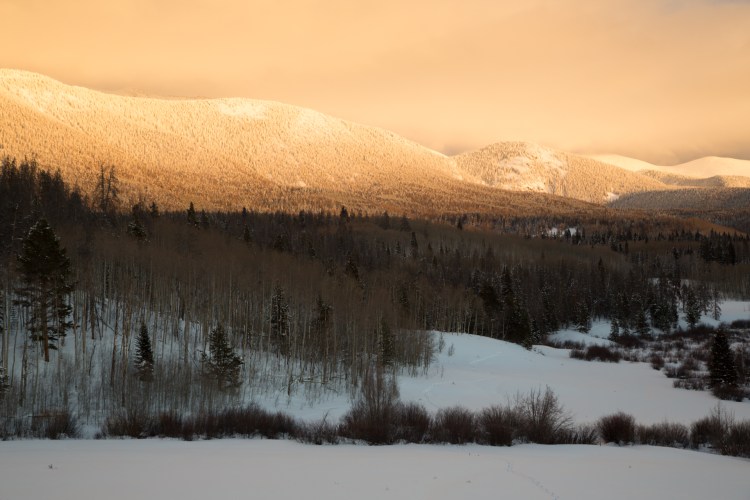 Sunset view from the yurt