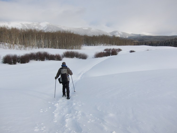 Snowshoeing to North Fork Canadian yurt