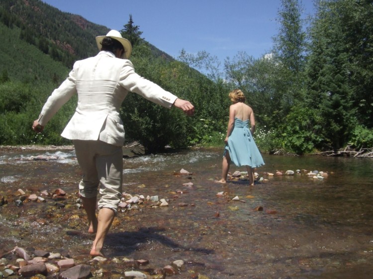 Richard and Becky playing in the water (photo by Hilary Hertzler)