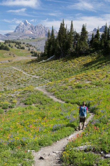 Teton Crest Trail with the Grand Teton in the distance