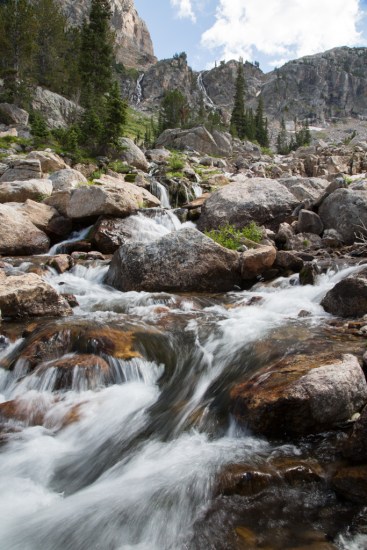 South Fork Cascade Creek with waterfalls in the distance