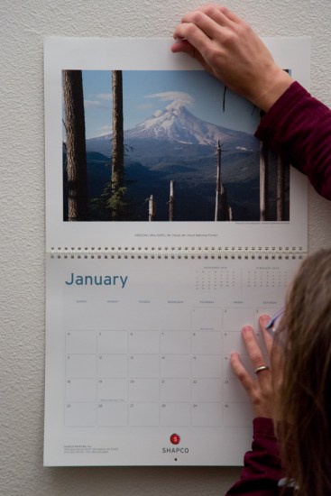 Hanging PCT calendar