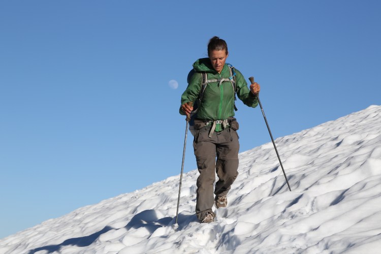 Crossing snow fields