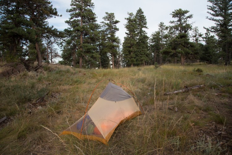 Backcountry campsite in Lory State Park