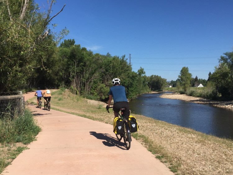 Biking along the Poudre River